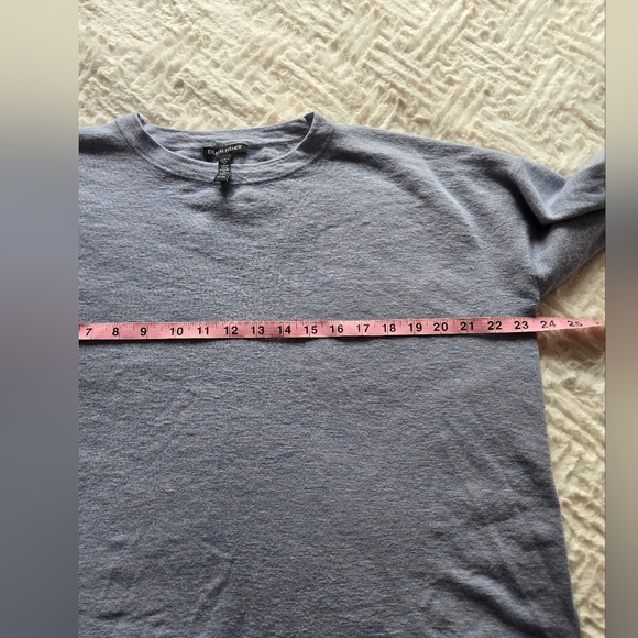 Eileen Fisher Crew Sweater Size Petite Large Blue 100% Superfine Merino Wool Top - Picture 10 of 11